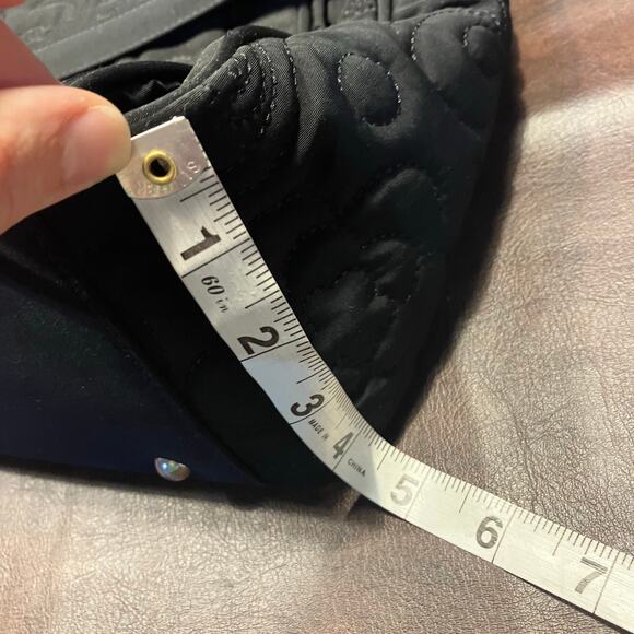 Vera Bradley Black Quilted Floral Laptop Messenger Bag Briefcase Adjustable‎ - Picture 14 of 16